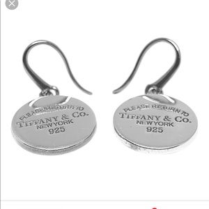 Tiffany & Co Round Tag Drop Earrings